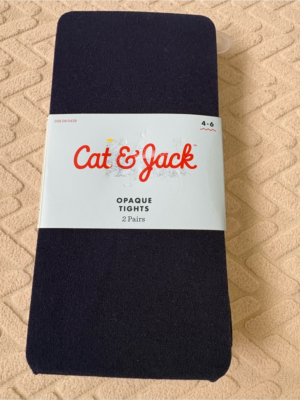 Target Cat & Jack Navy Opaque Tights - 2 Pairs Navy & White -New (4-6)